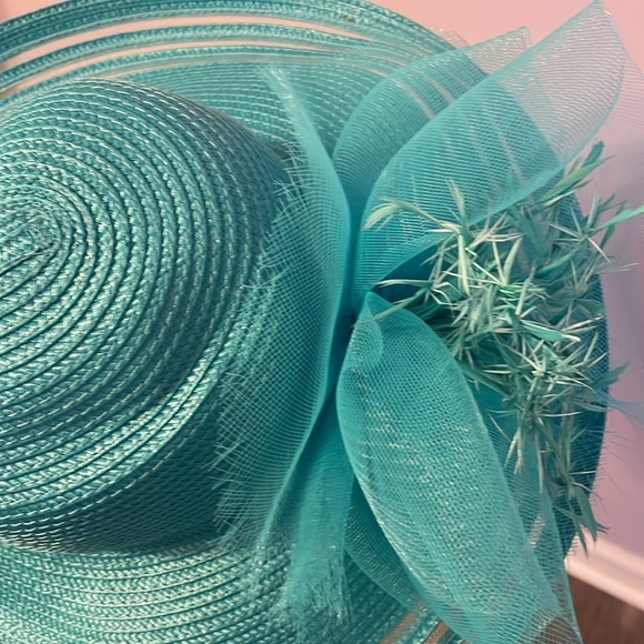 San Diego Hat Company Turquoise Wide Brim Derby Fancy Unique Hat OS